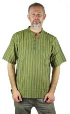 Pánská košile s krátkým rukávem z Nepálu  NT0009  02  008 | Velikost XL, Velikost XXL
