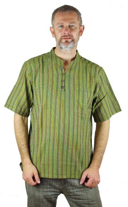 Pánská košile s krátkým rukávem z Nepálu NT0009 02 008 KENAVI