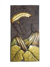 Dřevěná nástěnná dekorace Buddha vyřezávaná 58  x 29,5 cm  ID0038