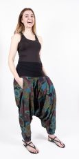 Kalhoty turecké ALIBABA, ruční potisk Nepál  NT0096  11  003 | Velikost S/M