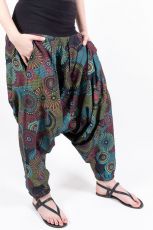 Kalhoty turecké ALIBABA, ruční potisk Nepál NT0096 11 003 KENAVI