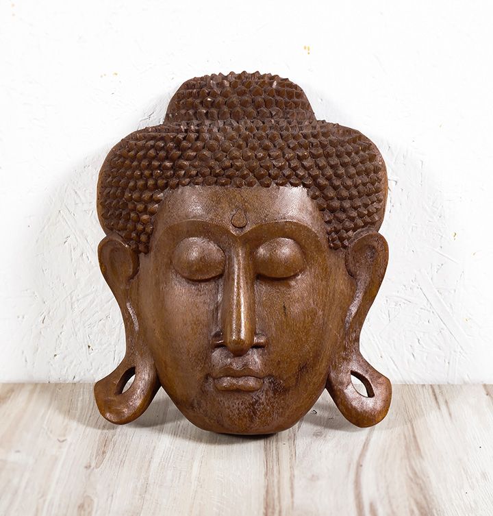 Buddha obličej - závěsná dekorace ze dřeva suar - ID1600806