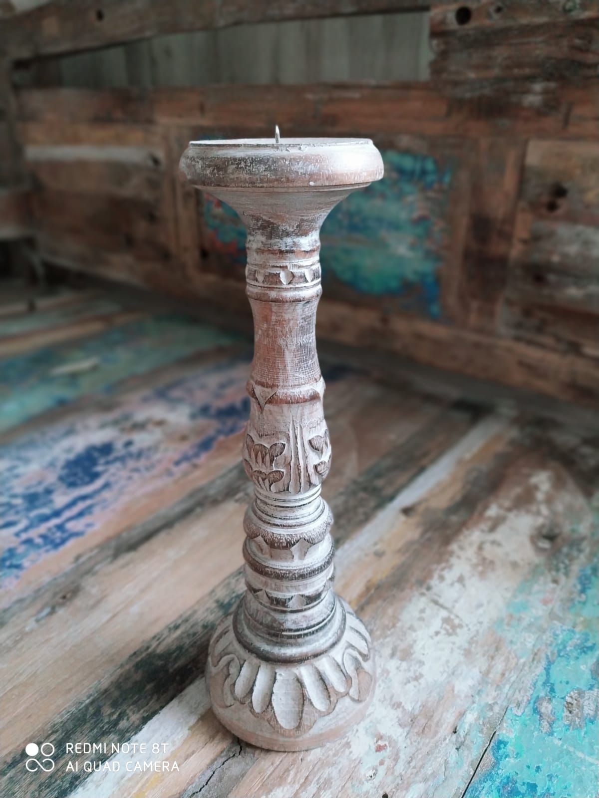 Dekorativní svícen dřevo albesia 30 cm - ID1701008-01