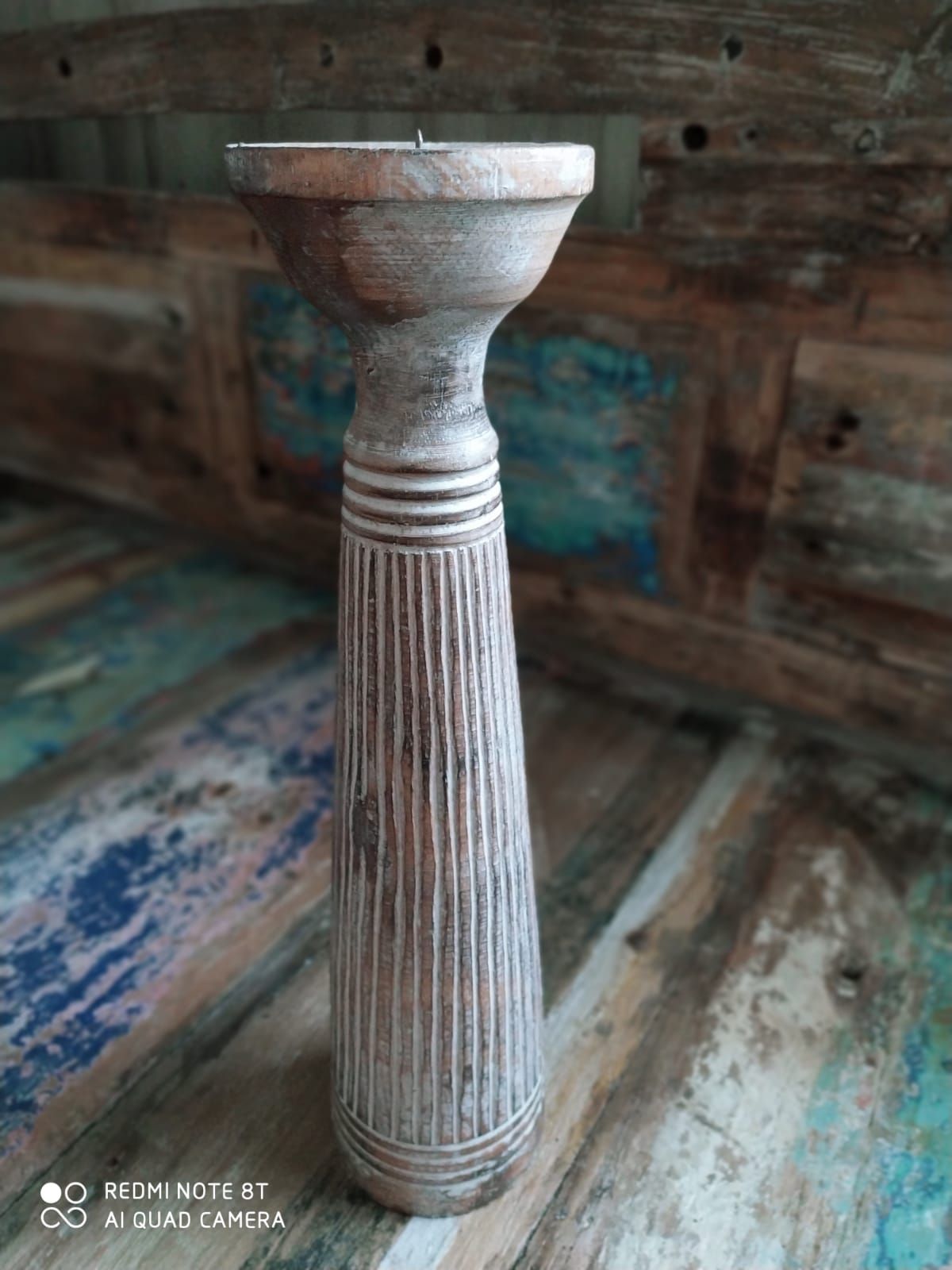 Dekorativní svícen dřevo albesia 40 cm - ID1701009-02
