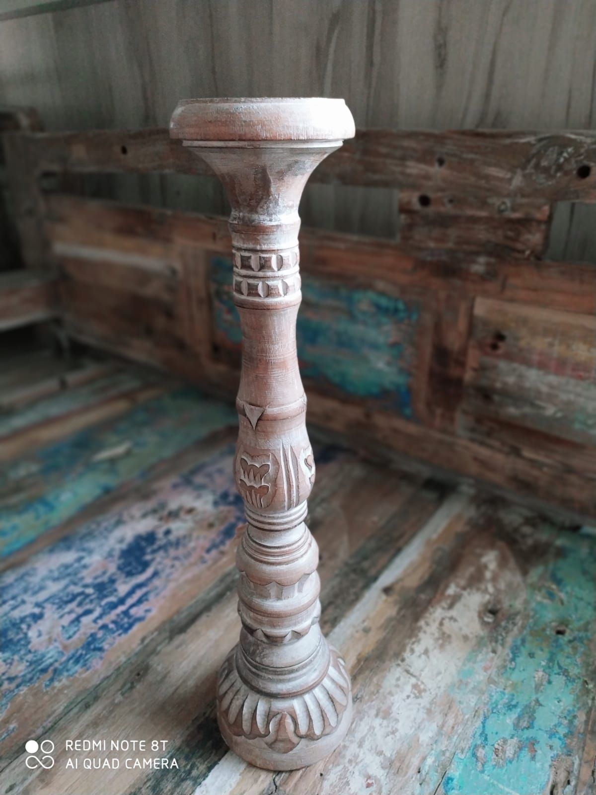 Dekorativní svícen dřevo albesia 50 cm - ID1701008-03