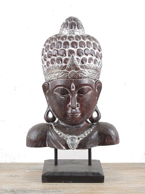 Socha - maska - Buddha 62 cm - bytová dekorace, dřevořezba Indonésie - ID1608205