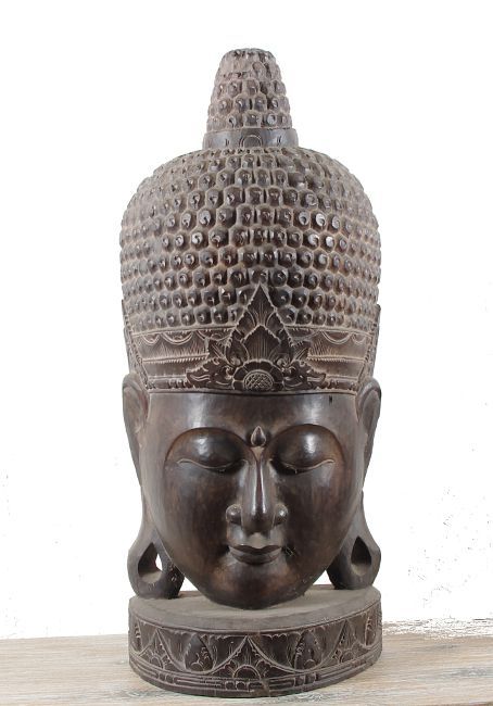 Socha - maska Buddha 100 cm - bytová dekorace, dřevořezba Indonésie - ID1600501