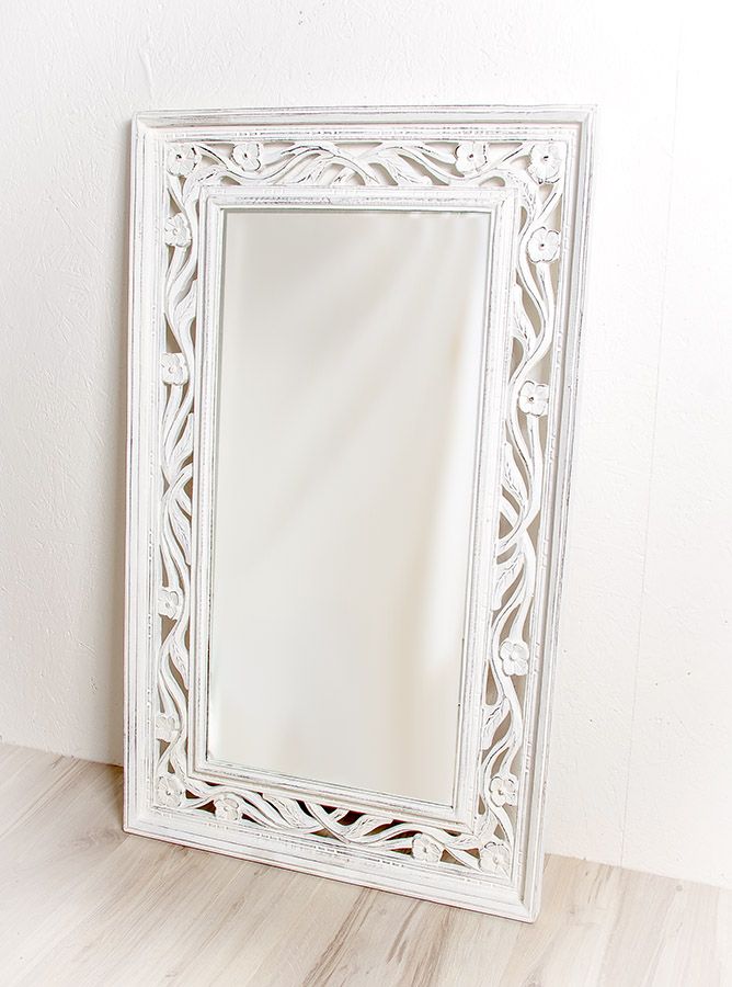Zrcadlo s dřevěným vyřezávaným rámem 100 x 60 cm, ruční práce - ID1601705