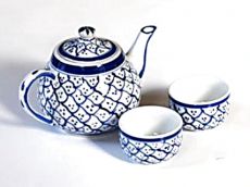 Keramická čajová konvice malovaná
