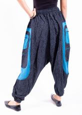 UNISEX turecké kalhoty RAMA PRINT z Nepálu z lehčího materiálu - NT0053-28B-014 KENAVI