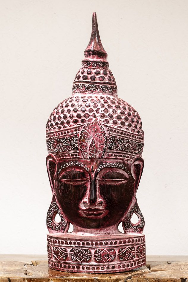 Busta Buddha - bytová dekorace, dřevořezba Indonésie - ID1702001B