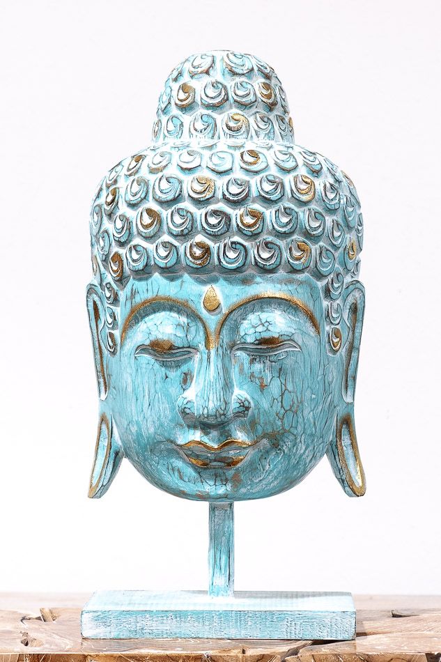 Busta Buddha - bytová dekorace, dřevořezba Indonésie - ID1702020