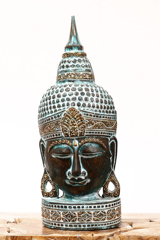 Busta Buddha - bytová dekorace, dřevořezba Indonésie - ID1702003