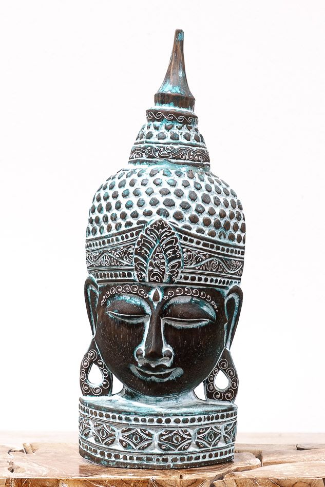 Busta Buddha - bytová dekorace, dřevořezba Indonésie - ID1702004
