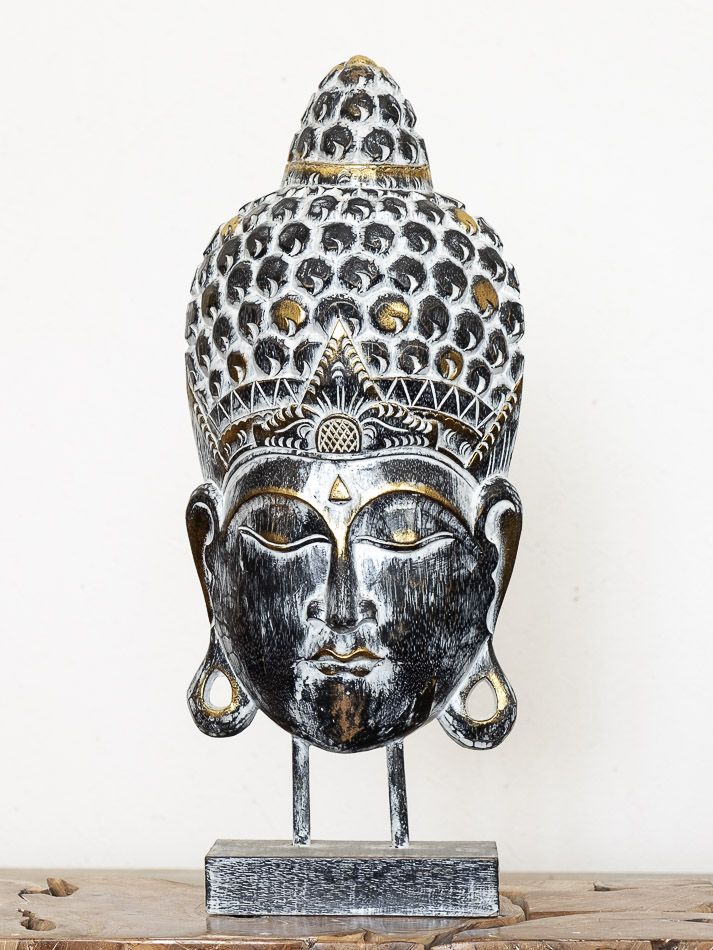Busta Buddha - bytová dekorace, dřevořezba Indonésie - ID1701001