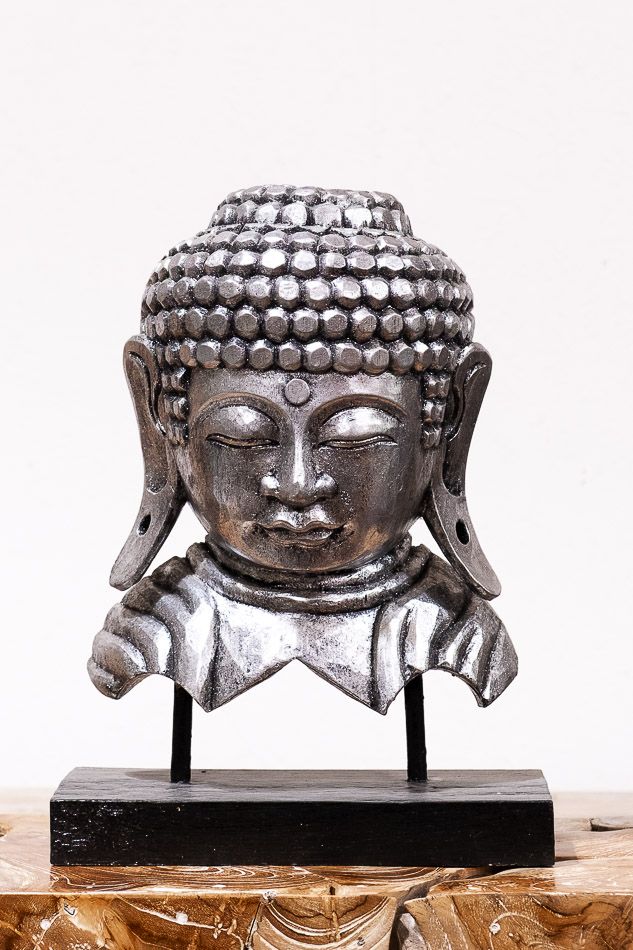 Busta Buddha - bytová dekorace, dřevořezba Indonésie - ID1701003-01