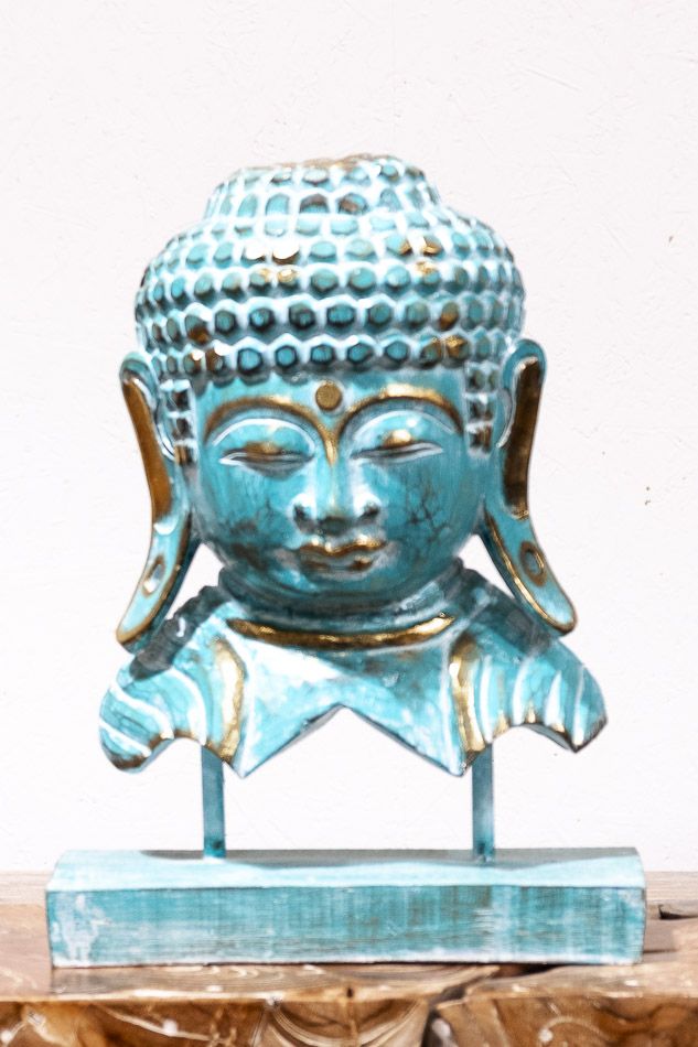 Busta Buddha - bytová dekorace, dřevořezba Indonésie - ID1701003-02