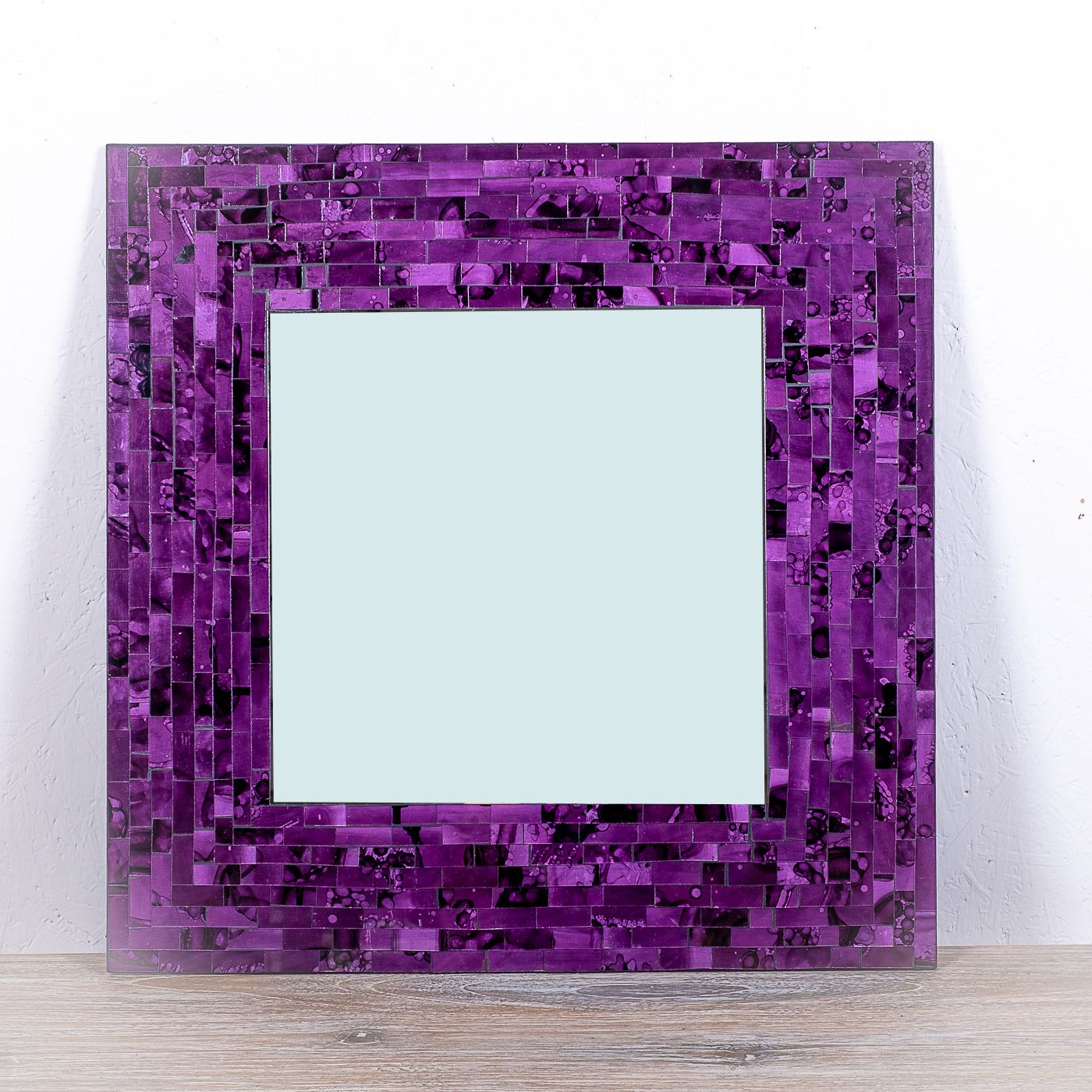 Dekorativní interiérové zrcadlo - skleněná mozaika hranaté 60 cm ID1602607