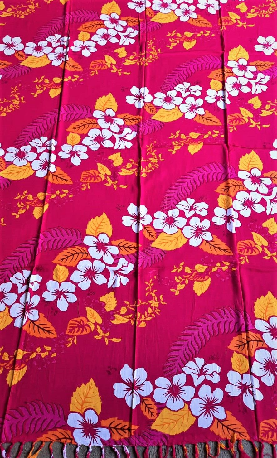 Sarong - plážový šátek (pareo) - block print Indonésie IT0001-01-185