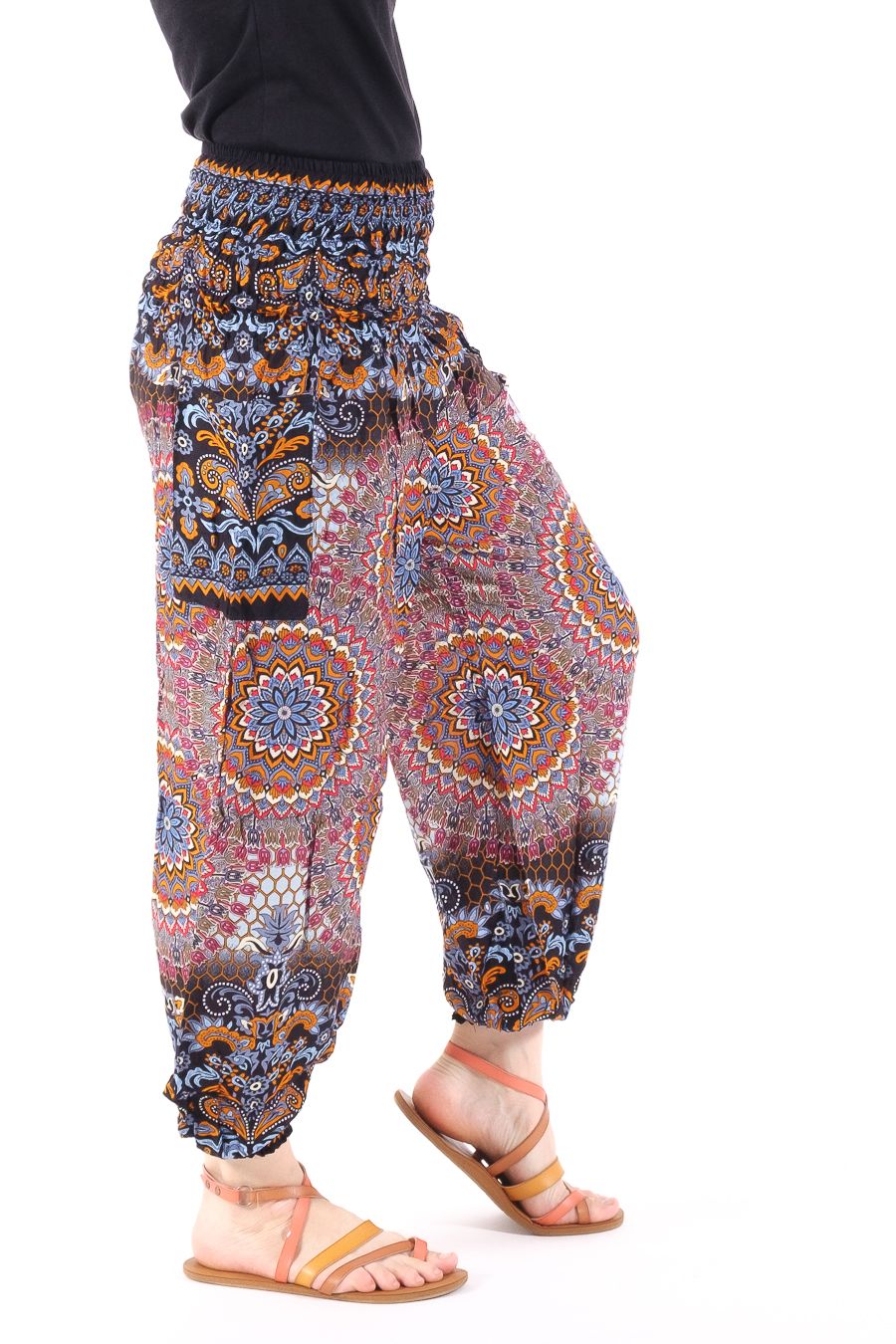 Turecké kalhoty sultánky FLOW viskóza Thajsko TT0043-01-058
