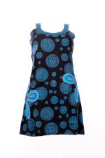 Dámské šaty z Nepálu FLORIA modré, 100% bavlna - NT0048-59-003 KENAVI