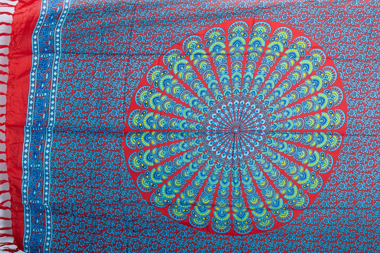 Sarong - plážový šátek (pareo) - viskóza block print Indonésie IT0001-01-257