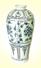 Keramická váza malovaná 41 cm