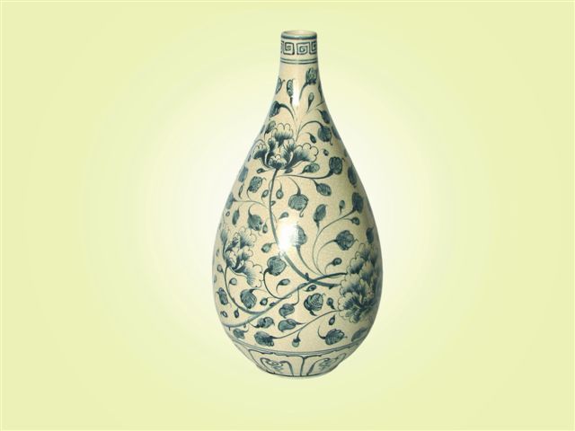 Keramická váza malovaná 43 cm antik