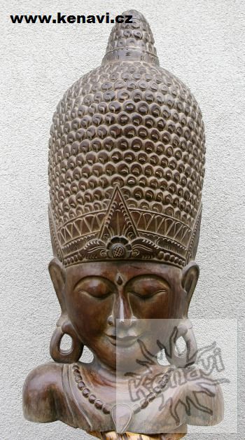 Dřevořezba - busta Buddha 100 cm ID0049