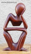Přemýšlející muž - abstrakt 15 cm dřevo suar - ID1603110